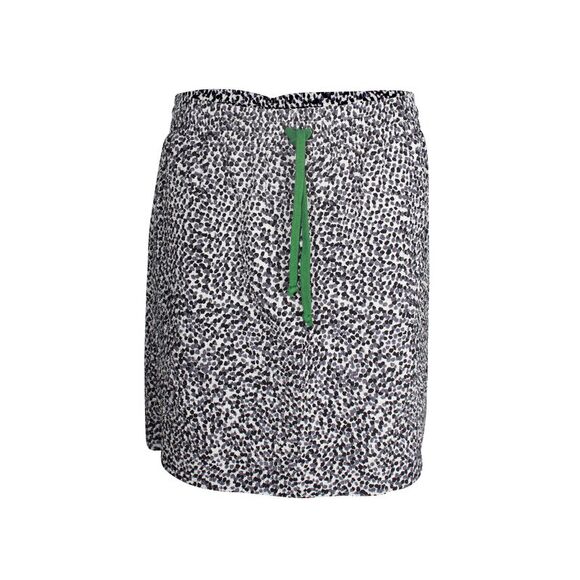 Celine Polka Dot Drawstring Mini Skirt in Grey Silk